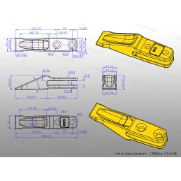 Mini ekskavatoriaus kaušo dantys 1386410 mega stiprus hd