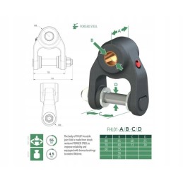 Kabykla rotatoriui 30mm, kaištis 25mm