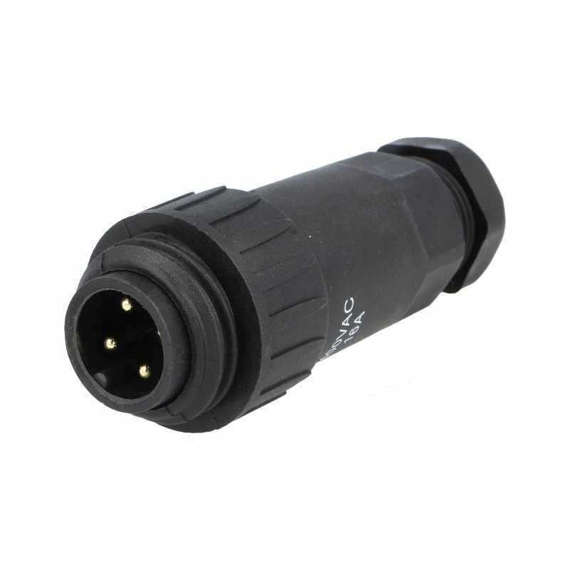 Weipu vyriškas kištukas 4 kontaktų, susuktas 5 6 5 mm