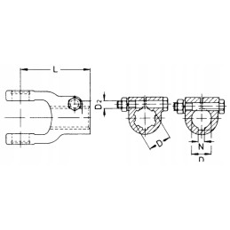 Šakė su prispaudimo varžtu tangentiniu varžtu 1 3 8