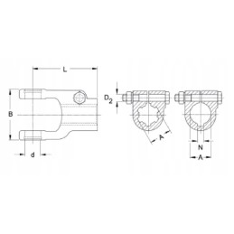 Šakė su prispaudimo varžtu, neliečiamuoju varžtu, 30 m