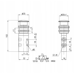 Pneumatinis vožtuvas camozzi 3 2 nc g 1 8 mėn