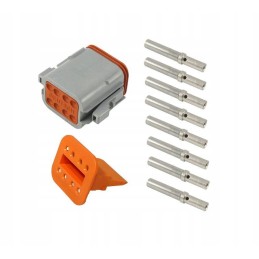 8 kontaktų vokiška jungtis, 2 eilių moteriškas kištukas