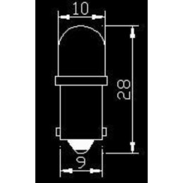 LED lemputė ba9s t4w 230v balta statybinėms mašinoms