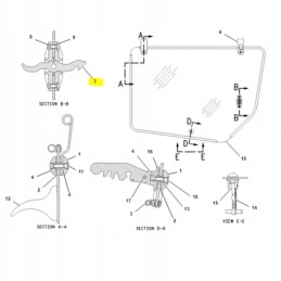 Katės lango rankenos fiksatorius CD serija 1432830 2232030 1214886