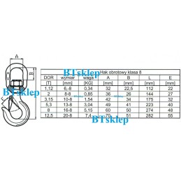 Pasukamas kabliukas 5 3t hds vilkiko kranas sertifikuotas