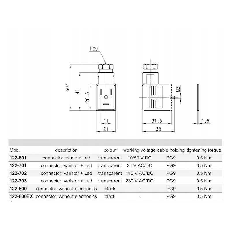 Ritės kištukas su LED ir varistoriumi