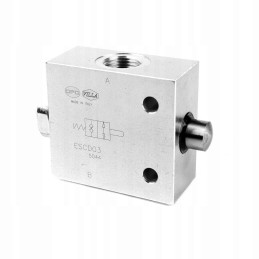 Galinis eigos vožtuvas, paprastai uždarytas, dvigubas patikrinimas 1 2