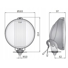 Mėlynas H3 12v kelio žibintas su LED žiedu