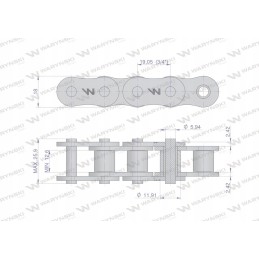 Ritininė grandinė 12a 1 ansi a 60 r1 3 4 20 vnt m
