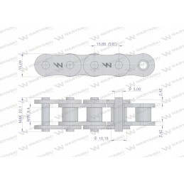 Ritininė grandinė 10ah 1 ansi a 50h r1 5 8 25 vnt