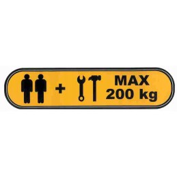 Įspėjamasis lipdukas max 200kg 400x90