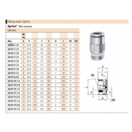Tiesi jungtis camozzi s6510 6 1 4