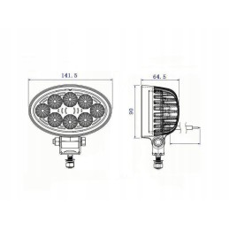 Darbinis prožektorius ovalus LED 12 24v 1800lm