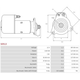 Starteris s0513 12v claas merecedes