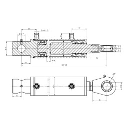 Hidraulinio cilindro pavara, stūmoklis 63x36, eiga 140