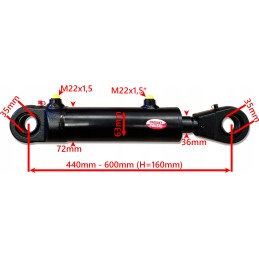 Hidraulinio cilindro pavaros 63x36 taktų 160 tvirtinimas