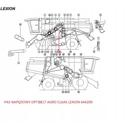 Claas john laverda diržas 644209 vartai 22x3251li
