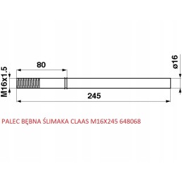 Sraigto galvutės būgno pirštas Claas 648068 m16x245