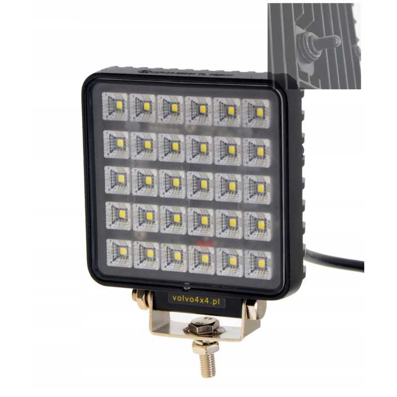 Puiki darbinė lempa 11cm 30w LED 12v 24v jungiklis