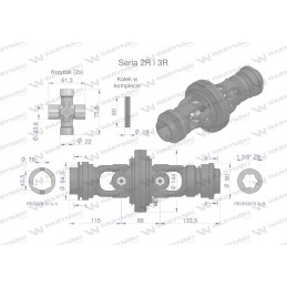 Plataus kampo jungtis, velenų komplektas, 2r, 3r serija, vamzdžiams