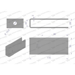 Fiksuotas peilis šiaudų smulkintuvas 115x50x3mm skylė 10 5