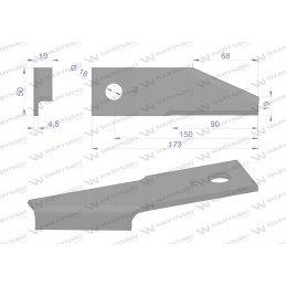Sukamasis peilis šiaudų smulkintuvas 173x50x4 5mm 18