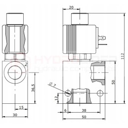 Elektrinis vožtuvas b1s ne 2 2 3 8 24v 40l 300bar 2mp