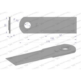 Sukamasis peilis šiaudų smulkintuvas 175x50x4mm 20