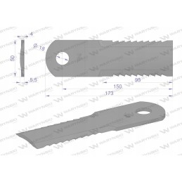 Sukamasis peilis šiaudų smulkintuvas 173x50x4mm 18