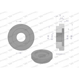 Išorinė įvorė smulkintuvo ašmenims 20mm