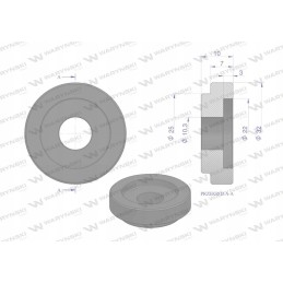 Išorinė įvorė smulkintuvo ašmenims 22mm