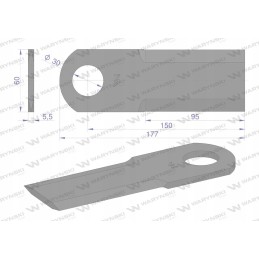 Sukamasis peilis šiaudų smulkintuvas 177x60x5 5mm 30