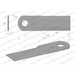 Sukamasis peilis šiaudų smulkintuvas 173x50x4mm 20