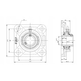 Ucf 207 l3 žemės ūkio guolių blokas 3 sandarikliai