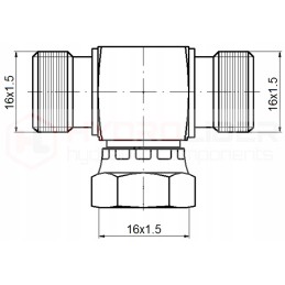 Tee jungtis bab 3x m16x1 5 hidrolideris