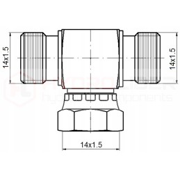 Tee jungtis bab 3x m14x1 5 hidrolideris