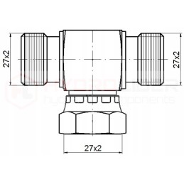 Tee jungtis bab 3x m27x2 hidrolideris