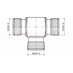 BBB tee jungtis 3x m24x1 5 hidrolideris