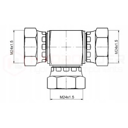 Tee jungtis AAA 3x M24x1 5 hidrolideris