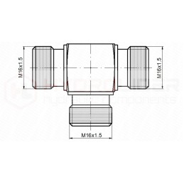 BBB tee jungtis 3x m16x1 5 hidrolideris