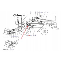 D41990001 galinio būgno pavaros trapecinis diržas