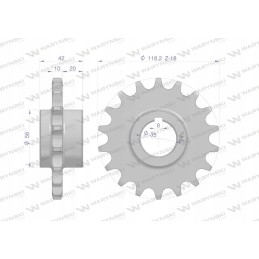 Grandininis ratas grūdintas 18 3 4 fi35 Bison Warynski