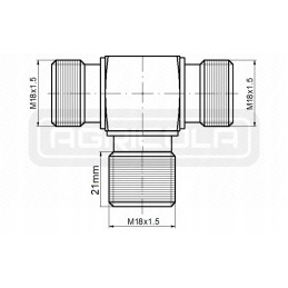 Pertvaros trišakis jungtis bbb 3x m18x1 5 hidrolideris