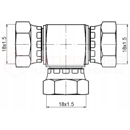 Tee jungtis AAA 3x M18x1 5 hidrolideris