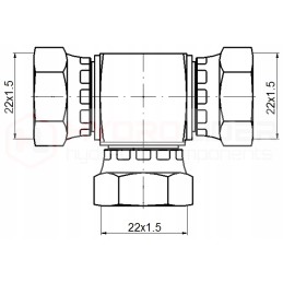 Tee jungtis AAA 3x M22x1 5 hidrolideris