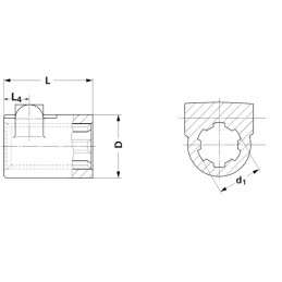 Profilinė rankovė 1 3 8 z6 l 65 mm