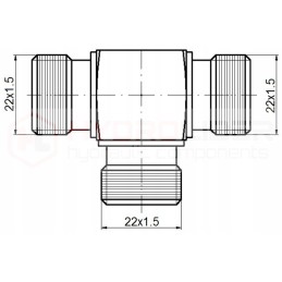 BBB tee jungtis 3x m22x1 5 hidrolideris