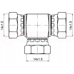 Tee jungtis AAA 3x M14x1 5 hidrolideris