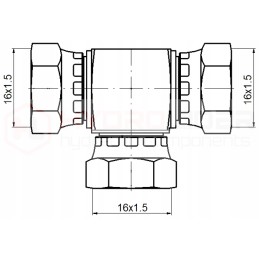 Tee jungtis AAA 3x M16x1 5 hidrolideris